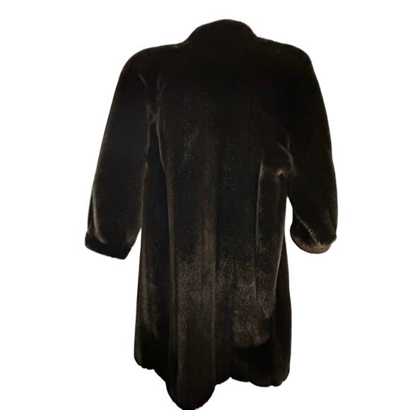Vintage Grandella Women's Brown Faux Fur Button Front Coat Size 8 - Picture 6 of 10